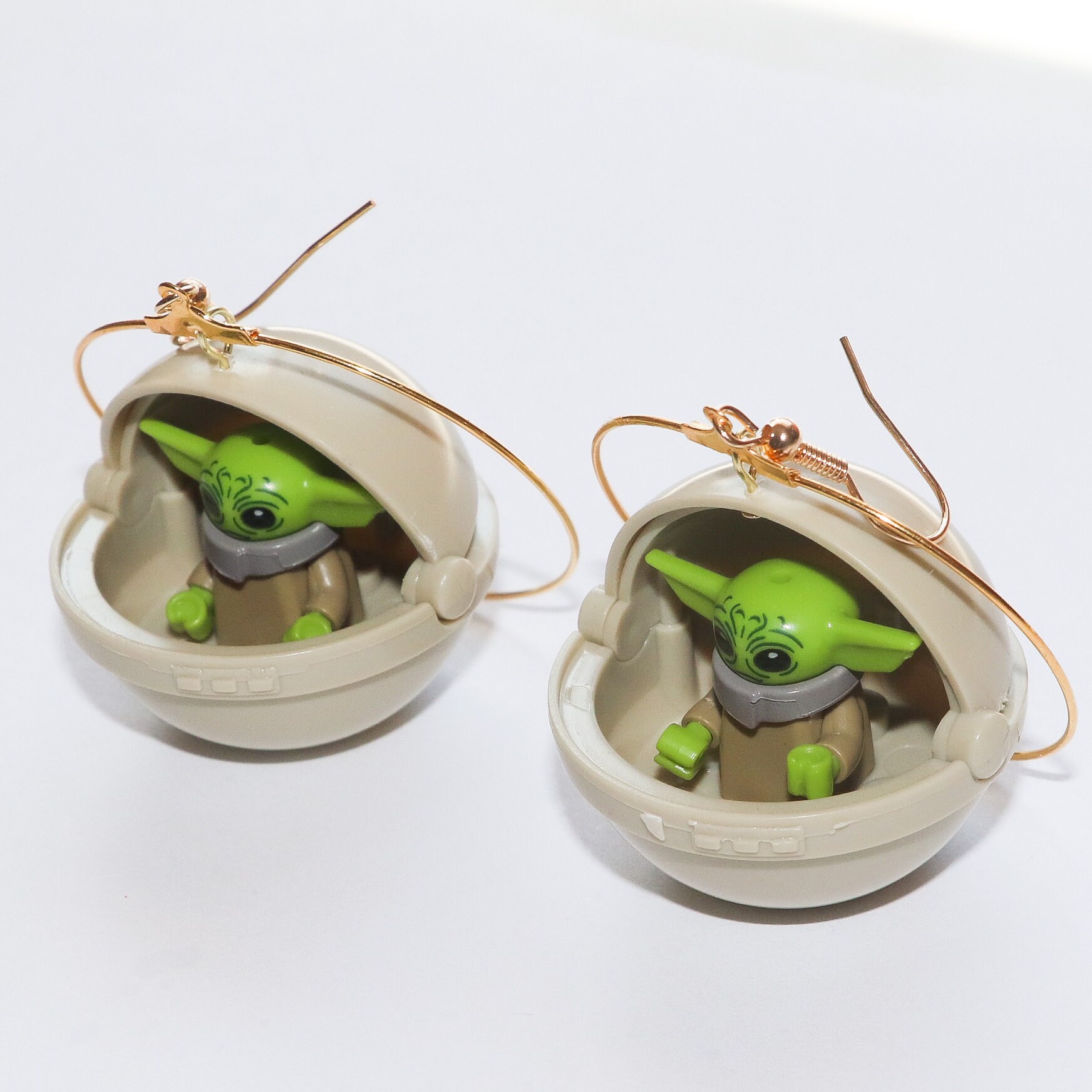 Pair Star Wars Baby Yoda The Child Handmade Gold Earring Set Etsy
