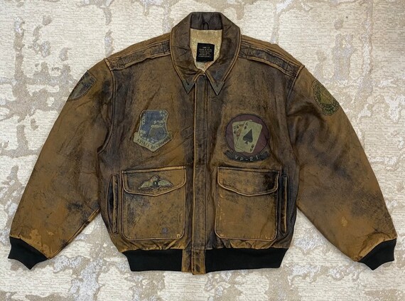 80s AVIREX TYPE A2 Leathers Flight Jacket Etsy