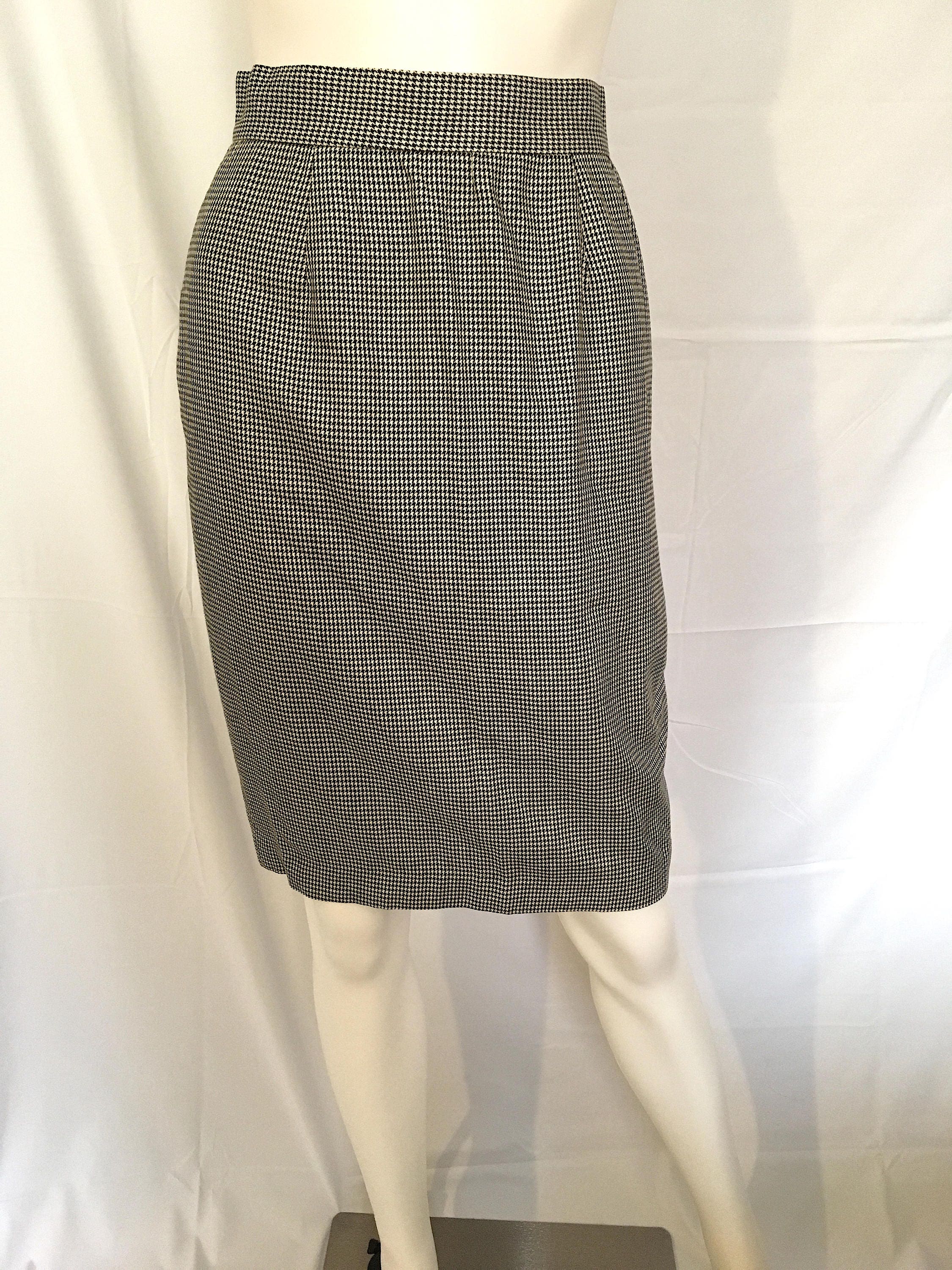 Vintage 80's Houndstooth Pencil Skirt - Etsy