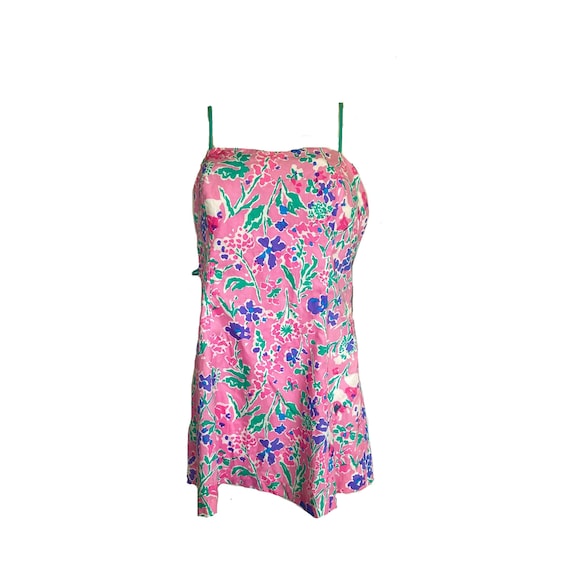 80s Pink Floral Mini Dress