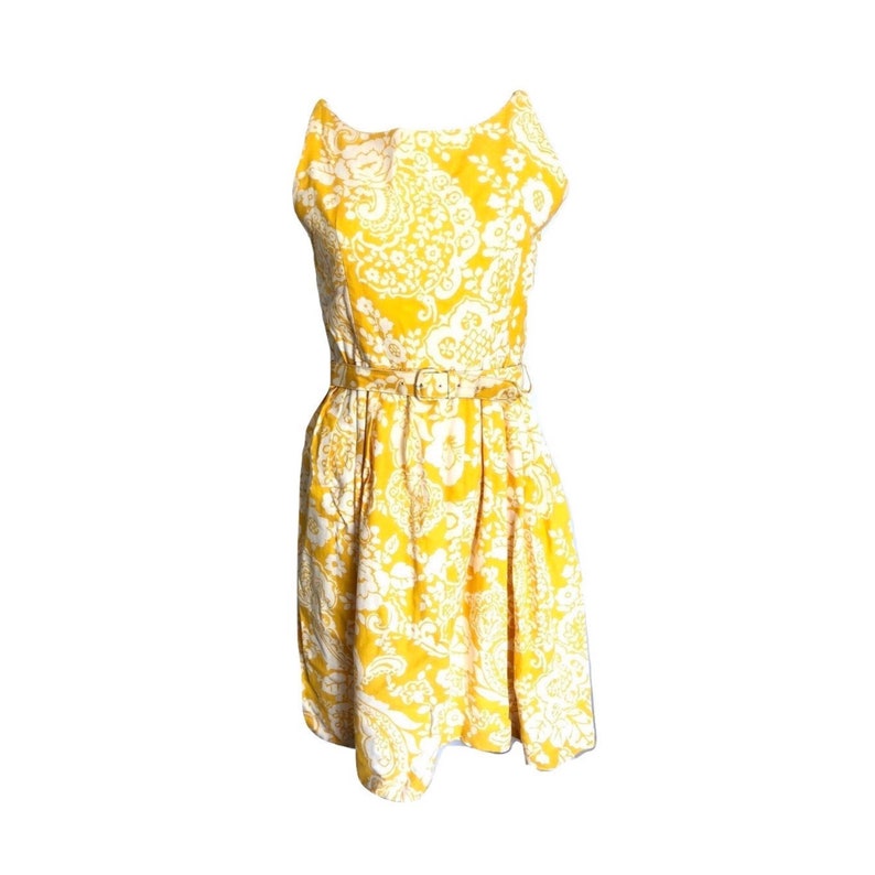 Vintage Yellow Floral Dress