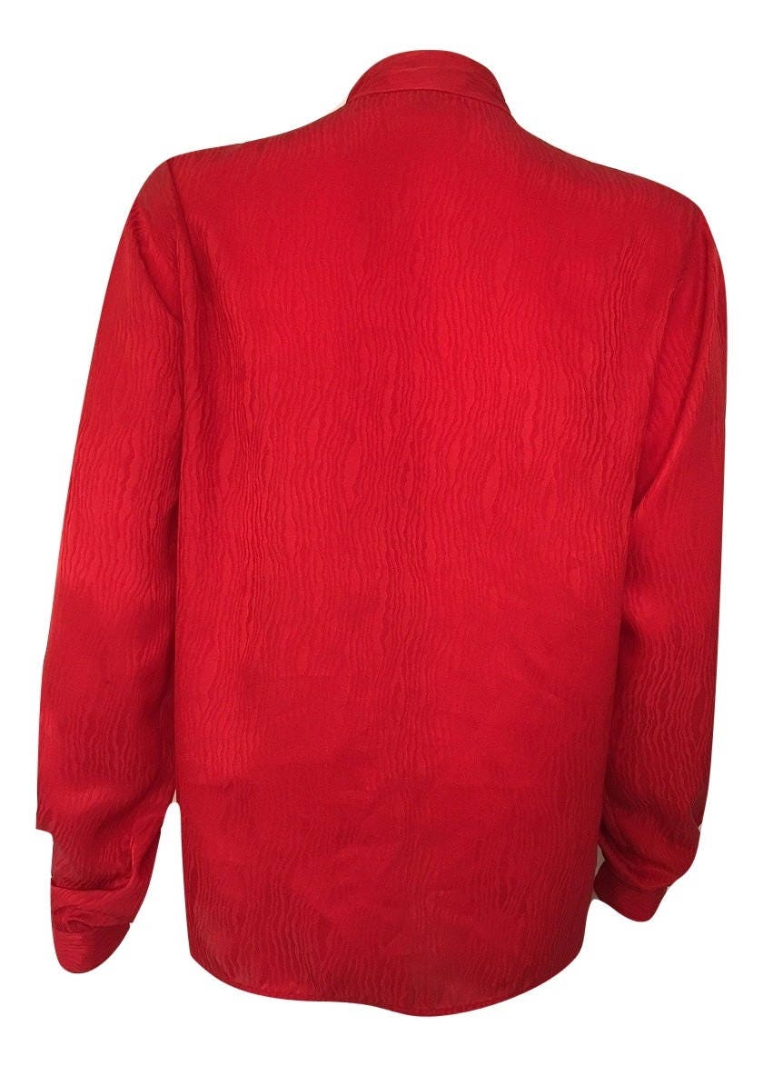 Vintage 80s Red Zebra Print Blouse Etsy