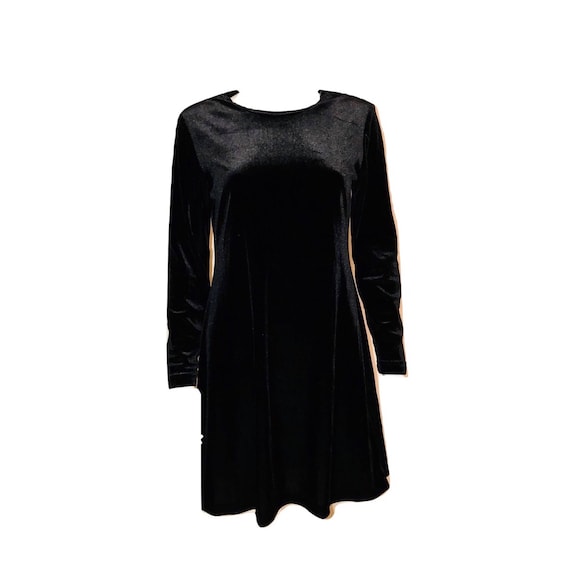 black velvet shift dress