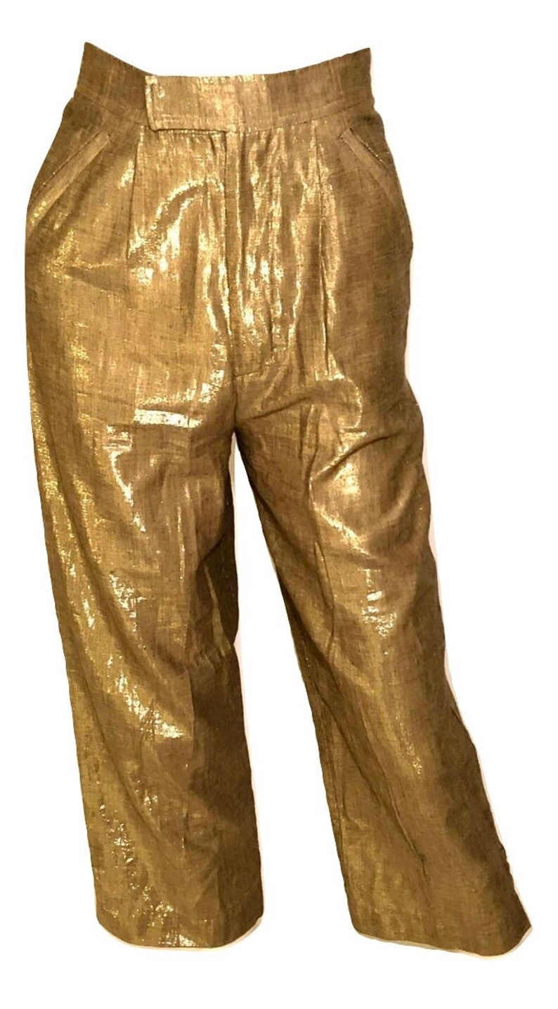 pants with gold buttons