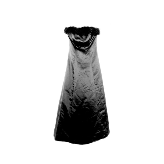 Vintage Black Feather Dress, Black Prom Dress, Bla
