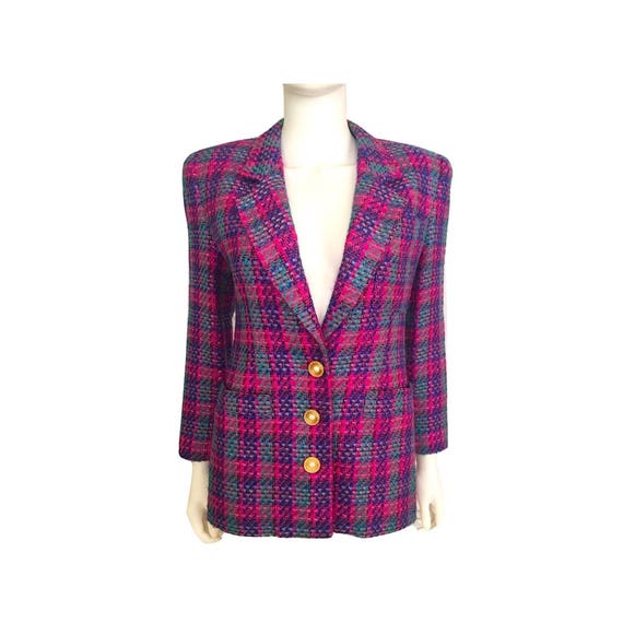 Vintage 80s Dana Buchman Tweed Blazer Colorful 80s Blazer | Etsy