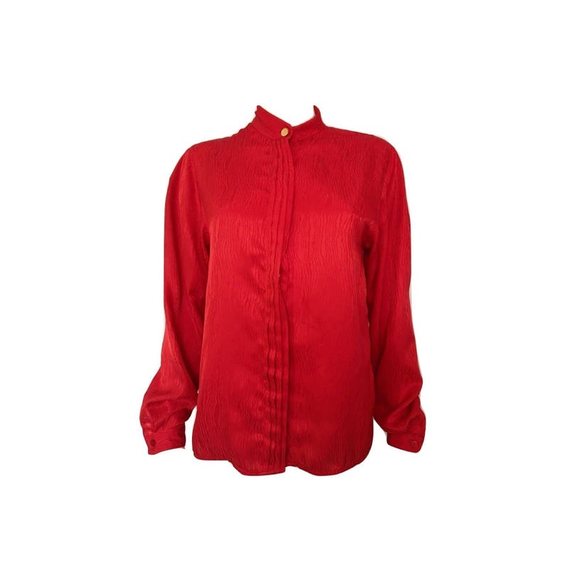 Vintage 80s Red Zebra Print Blouse Etsy