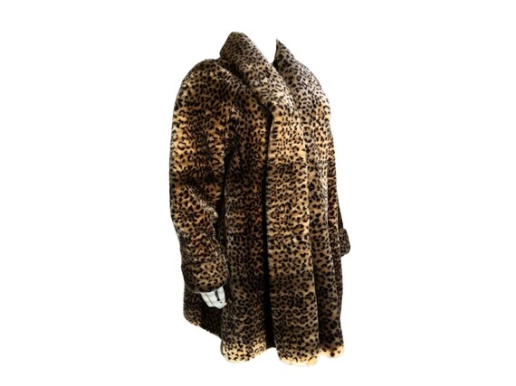 Faux Fur Leopard Print Coat