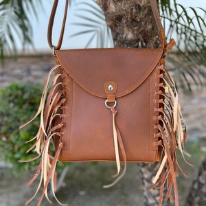 Maggie Leather Fringe Concealed Carry Crossbody Purse – Hiding