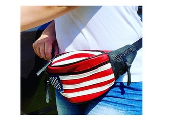 Patriotic Mini Fanny Pack - USA Flag Design main image 0