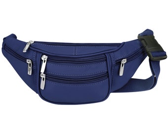 blue fanny pack
