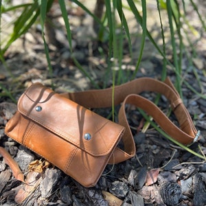 Vintage Leather Waist Pack with Studs