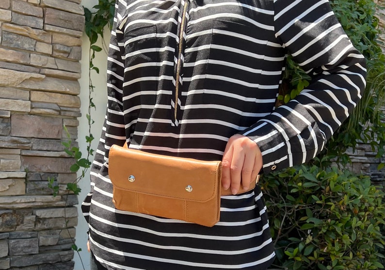 Vintage Leather Waist Pack With Studs Etsy