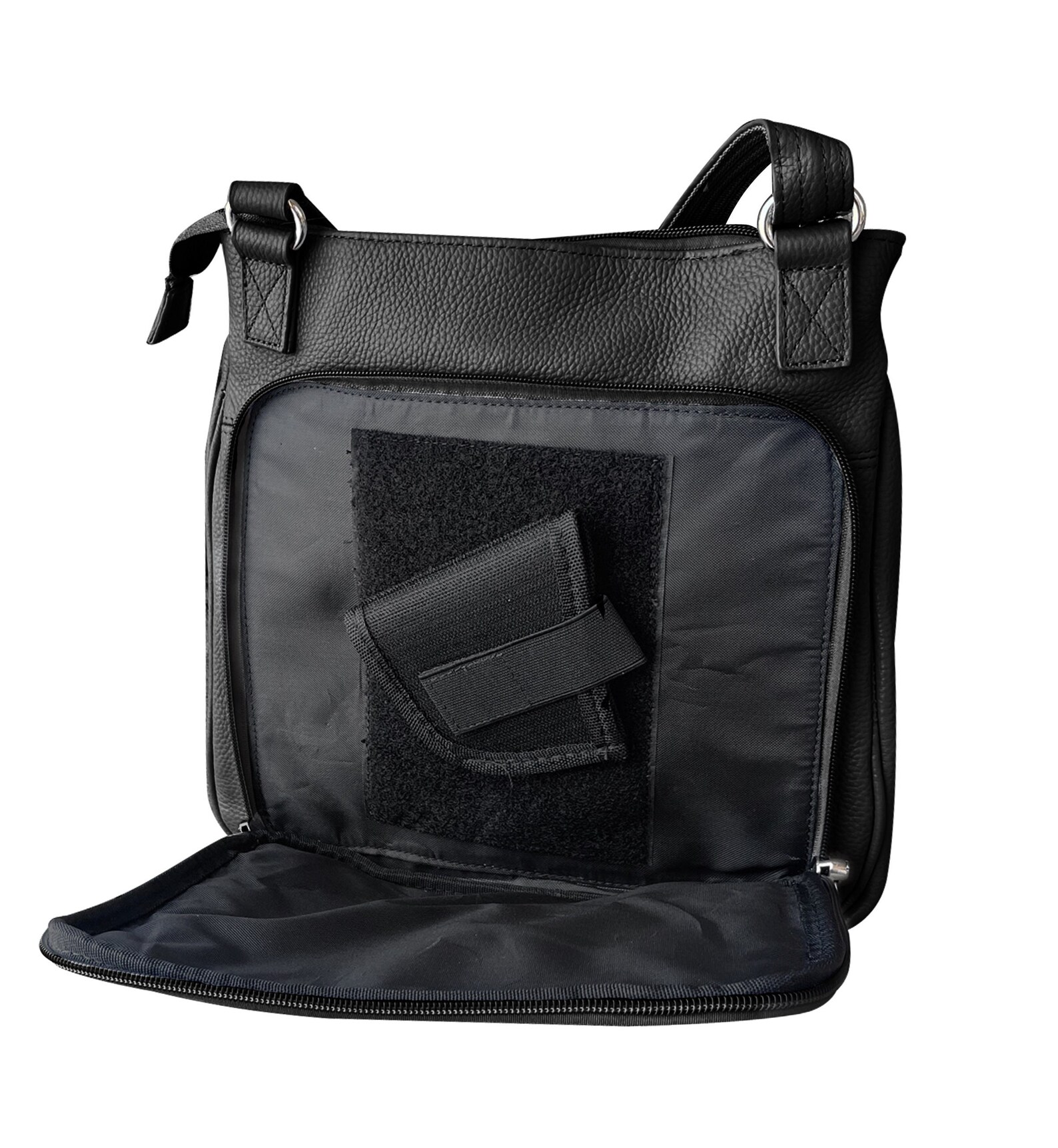 Cowhide Leather Concealed Carry Purse Crossbody Shoulder Bag With