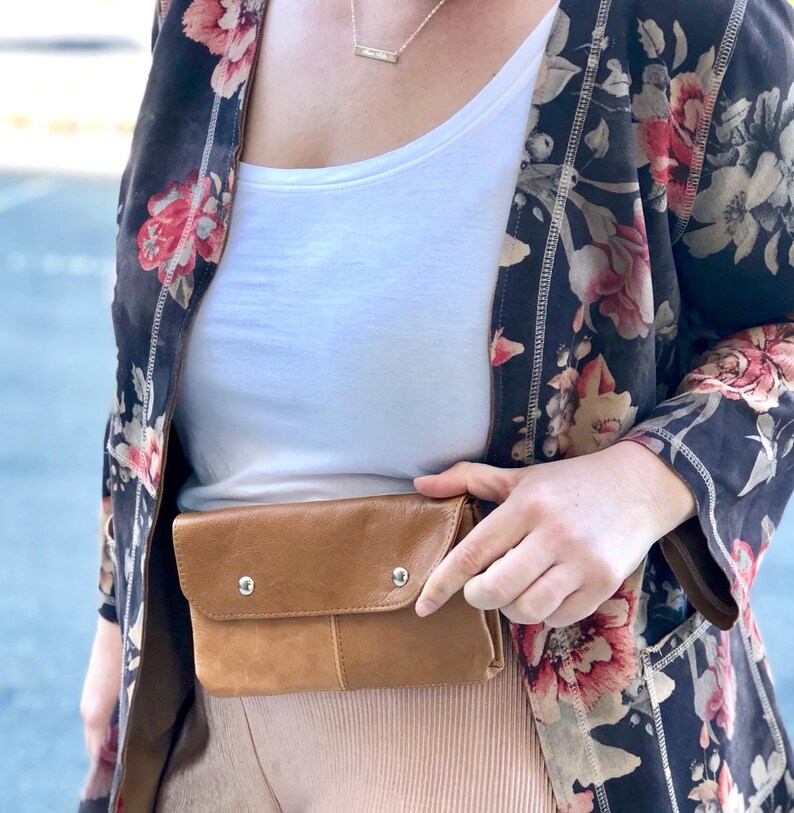 Vintage Leather Waist Pack with Studs Etsy