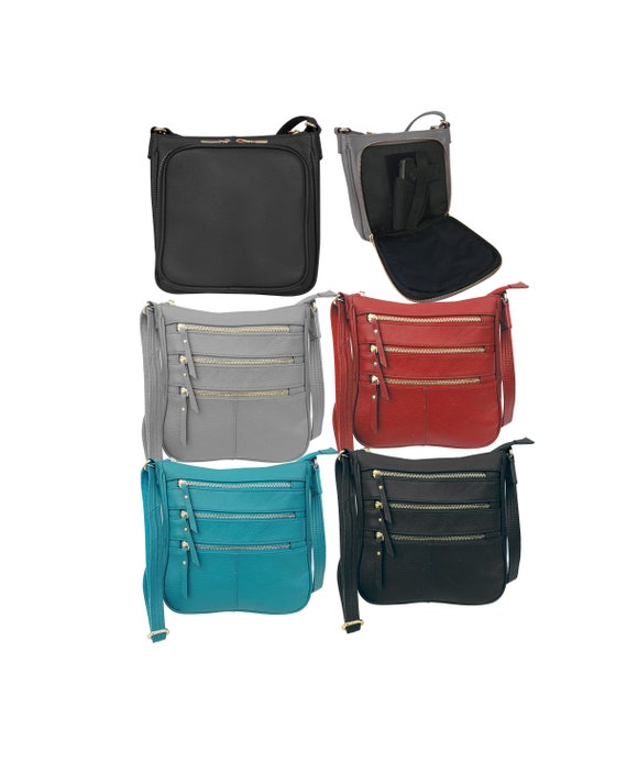 Buy Cowhide Leather Concealed Carry Purse Crossbody Shoulder Bag