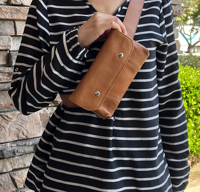 Vintage Leather Waist Pack With Studs Etsy