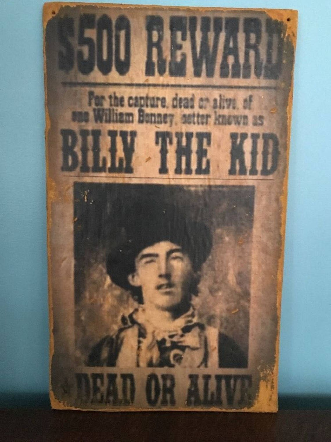 Billy the Kid Dead or Alive Wanted Poster Bar Restaurant Etsy