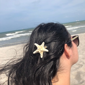 White Starfish Small Hair Clip **Mermaid Collection** White Knobby Starfish