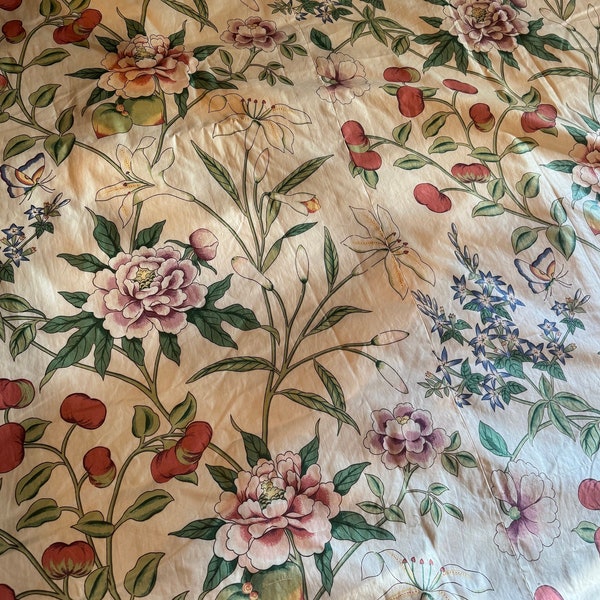 Vintage fabric panel/remant - floral chintz