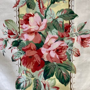 Vintage 1988 designer fabric sample Gardenhurst by Bailey and Griffin floral chintz stripe