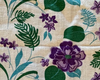 Vintage FeedSack material -  purple flowers