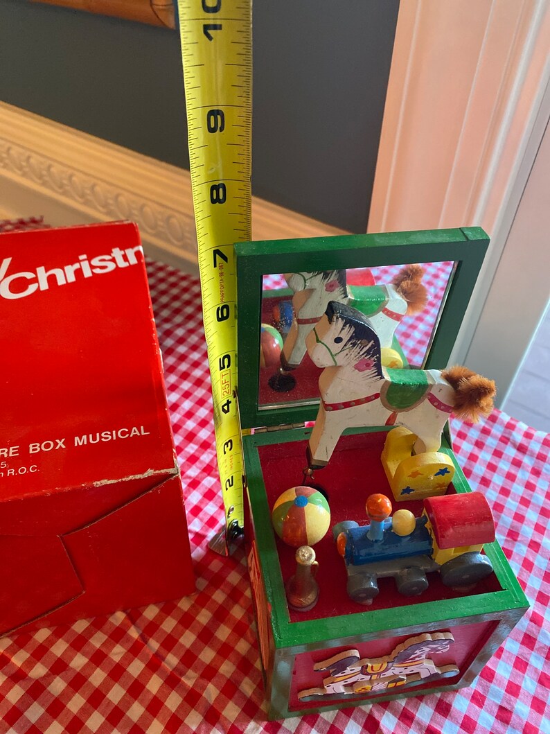 1970s Vintage Wooden Toy Box Christmas Ornament Music Box Etsy