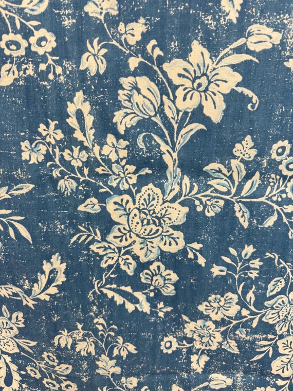 Vintage novelty fabric - blue and white faux batik