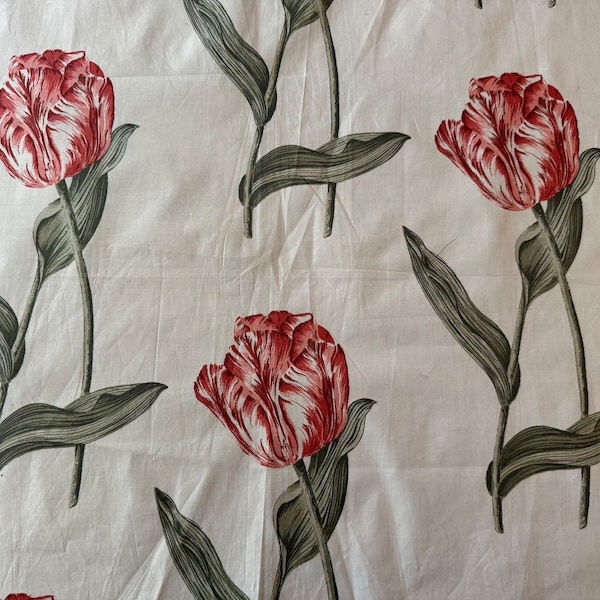 Vintage designer fabric sample-  tulips