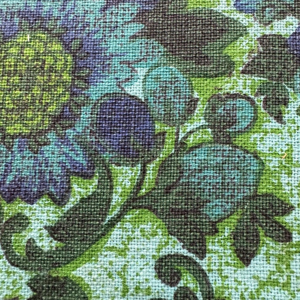 Vintage 1960's Flower Power Placemats- blue and green