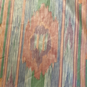 Vintage 1980s Designer fabric pieces ikat pattern -2 pieces