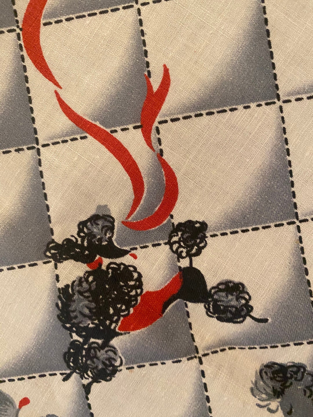 Vintage Novelty Fabric Remnant Oodles of Poodles Etsy