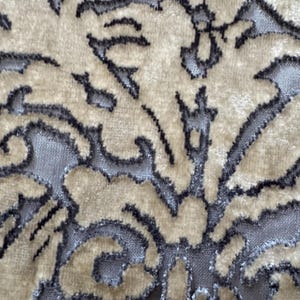 Zoffany Tespi velvet fabric remnant 4 yard piece Silver/pearl colorway