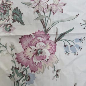 Vintage chintz fabric remnant  - Perennial Garden  soft pinks and greens