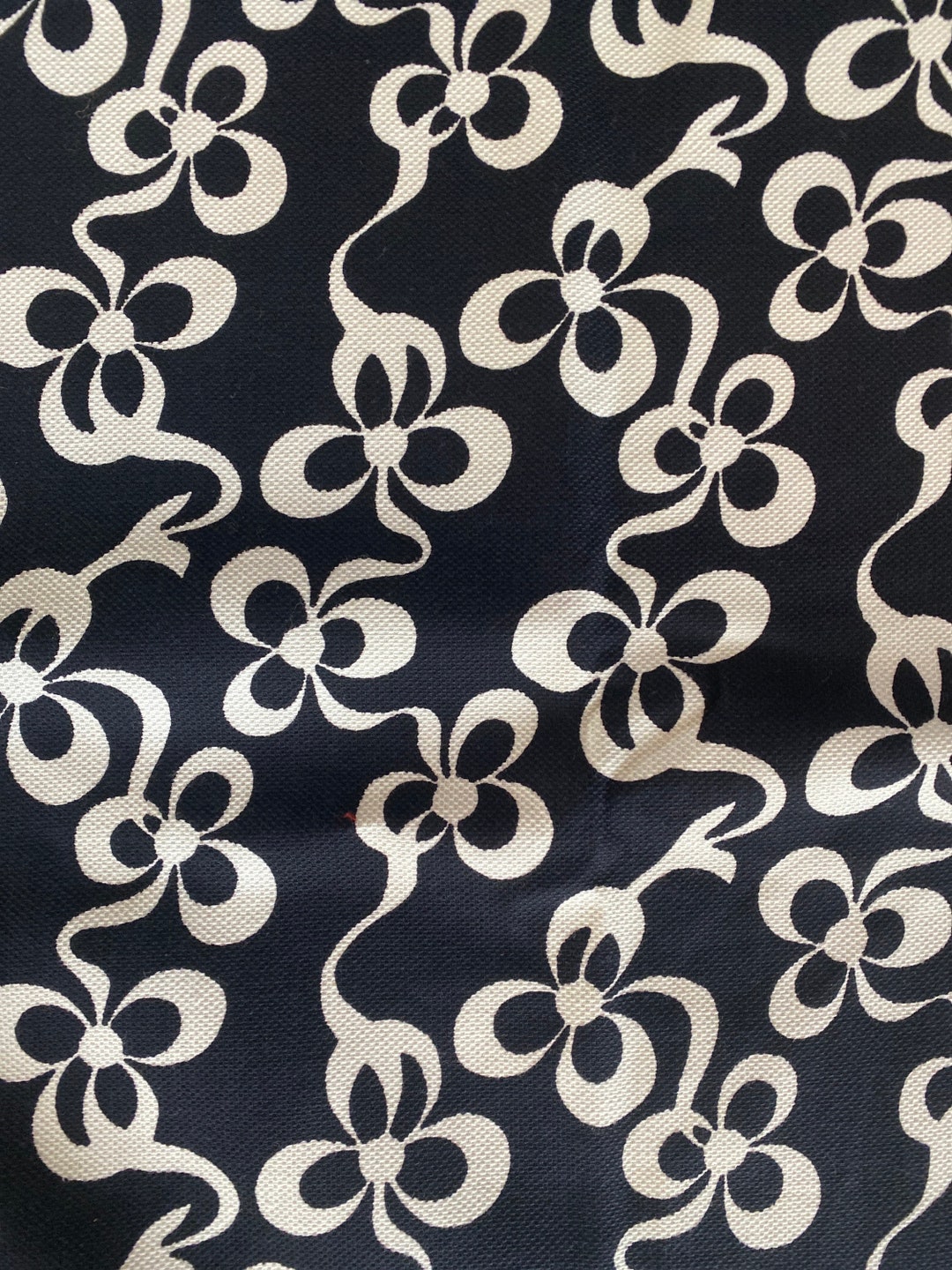 Vintage Novelty Fabric Remnant Black and White Bows Etsy