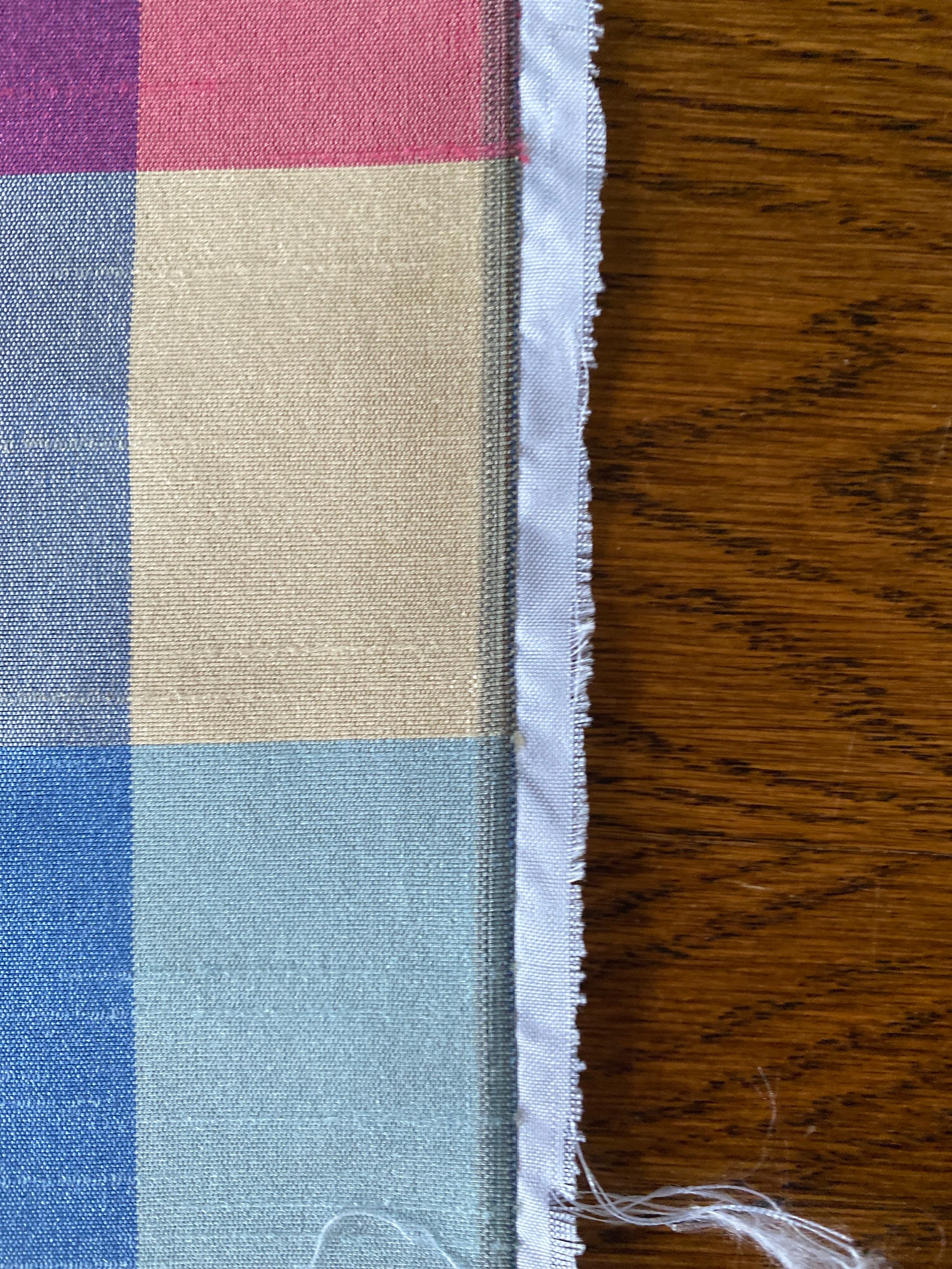 Designer Fabric Remnant Colorful Silk Check 3 1/2 Yards Etsy