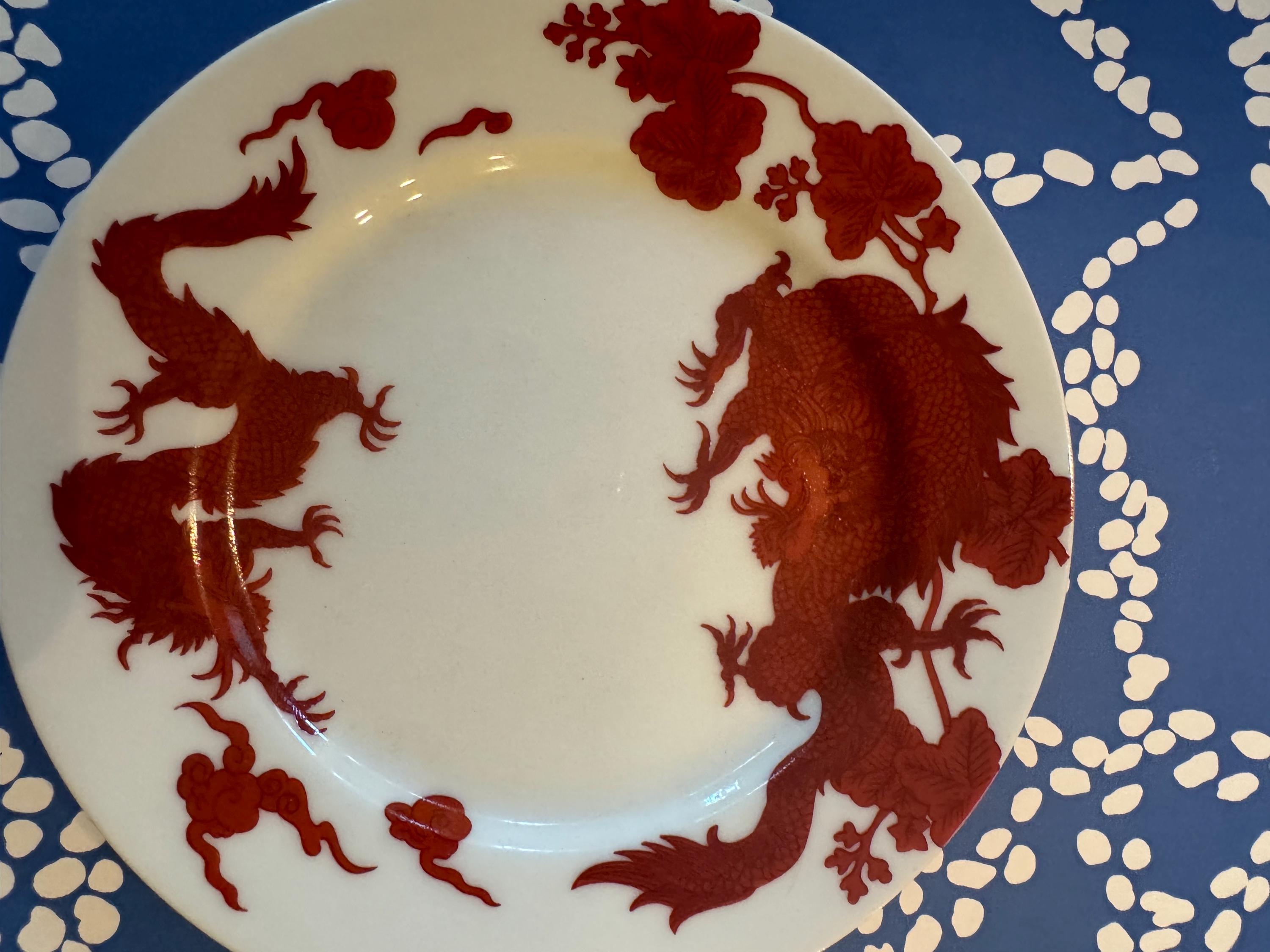 [極美品]ヴィンテージfitz ＆floydフィッツ＆フロイド社製 龍文三段重箱 Fitz and Floyd Vintage 1975 Temple Dragon in Red 6.5 Inch Dessert