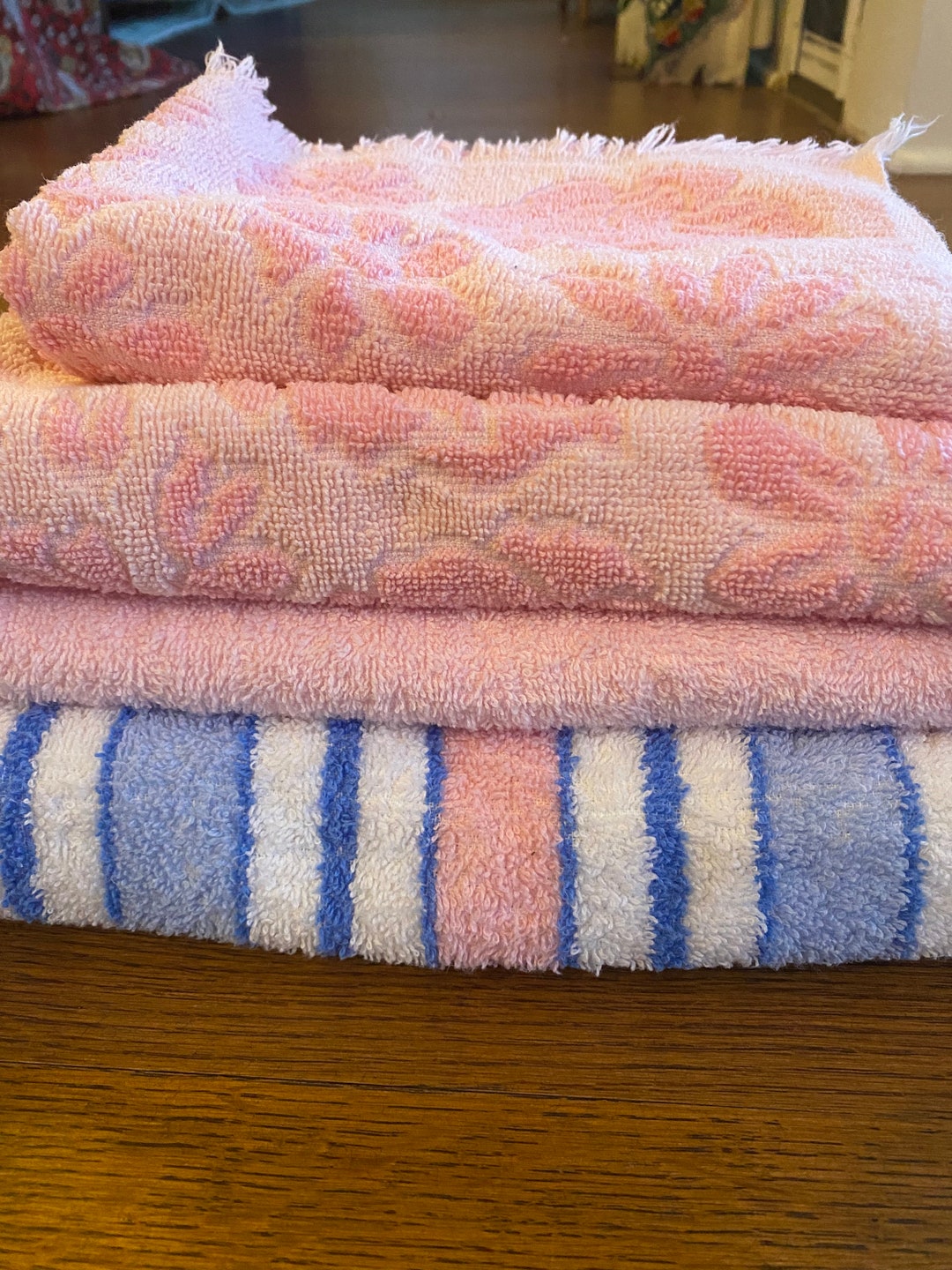 Vintage Towel Bundle Beach Bath and Hand Towel PINKS Etsy