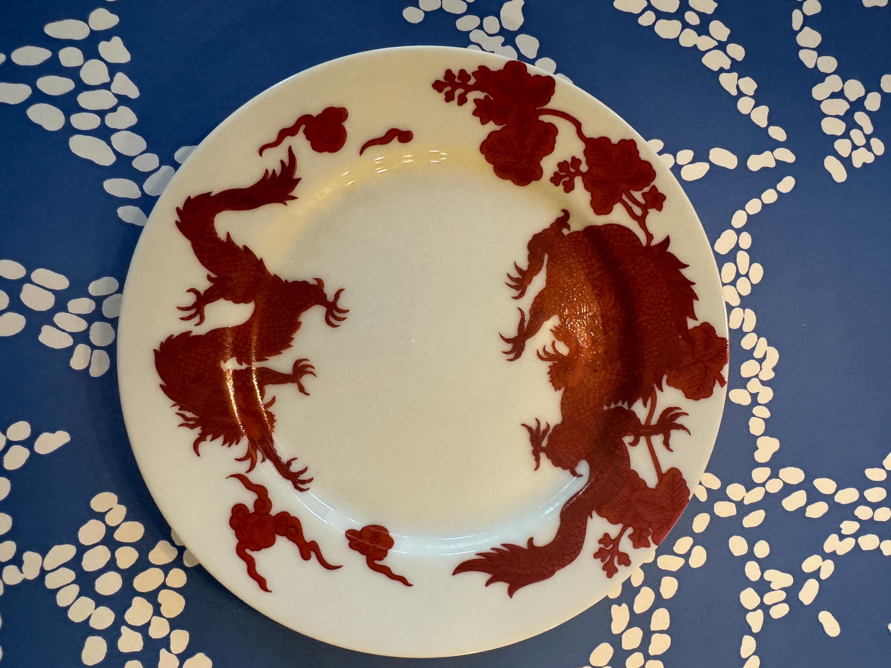 [極美品]ヴィンテージfitz ＆floydフィッツ＆フロイド社製 龍文三段重箱 Fitz and Floyd Vintage 1975 Temple Dragon in Red 6.5 Inch Dessert