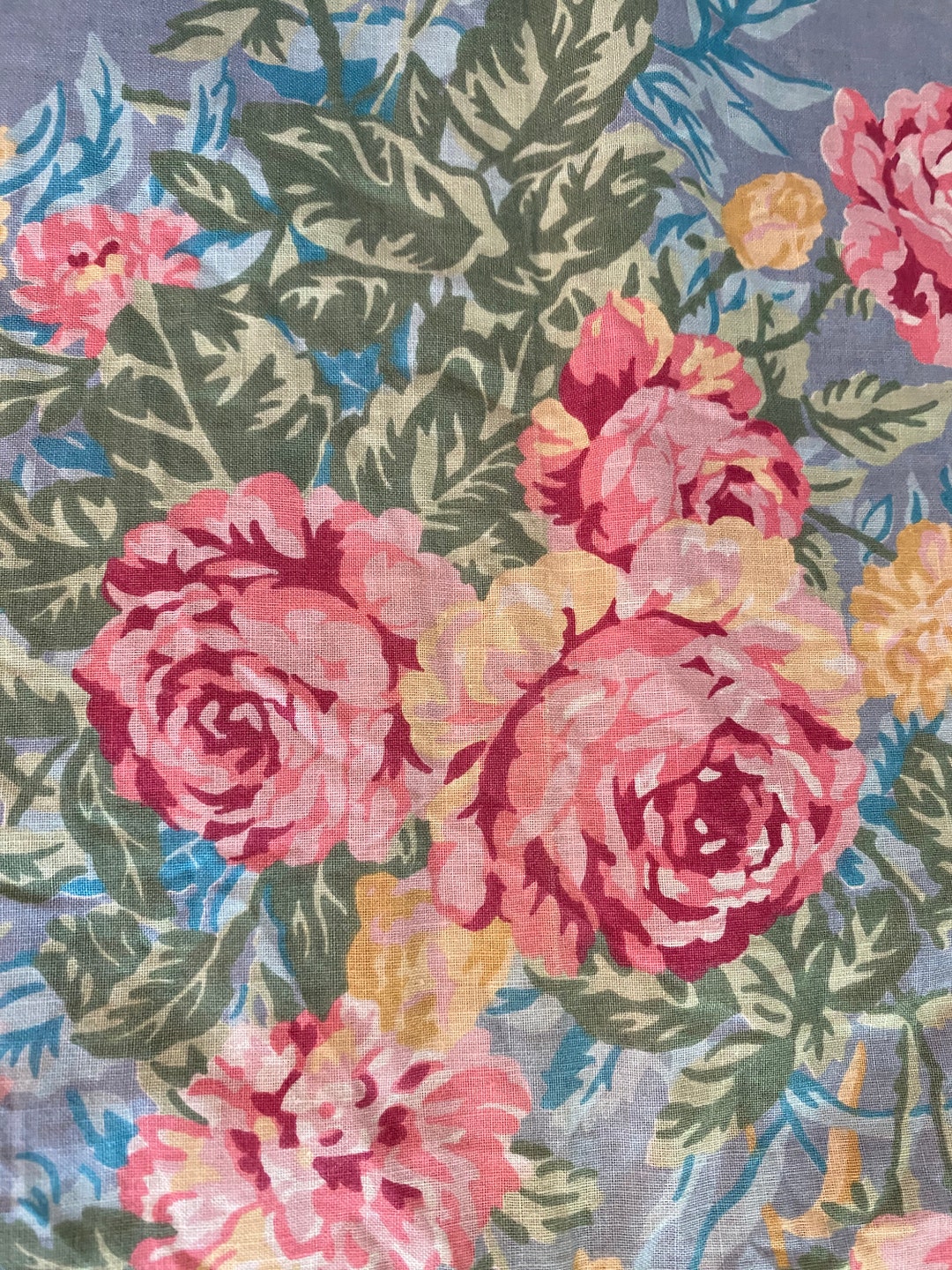 Vintage Novelty Fabric Floral Chintz Etsy