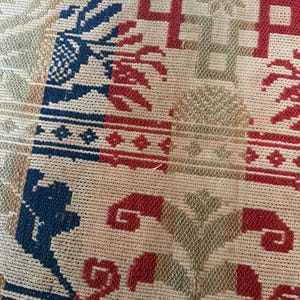 Antique Jacquard coverlet remnant - project piece