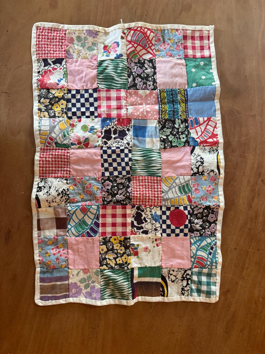 Vintage Hand Quilted Patchwork Doll Quilt - Etsy