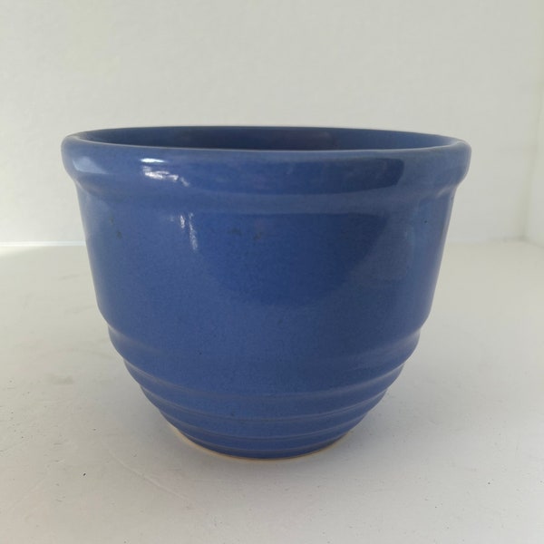 Vintage Oxford Stoneware Cobalt Blue 1940's Tall Mixing Bowl.