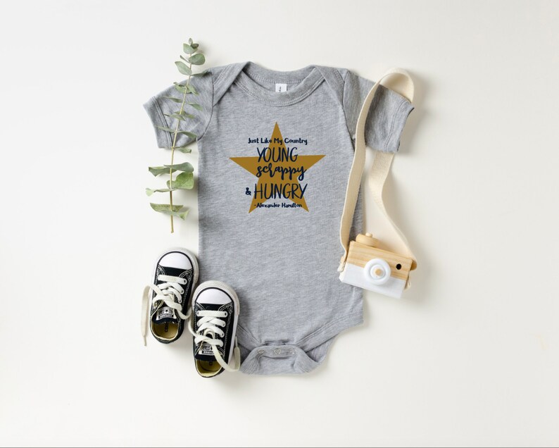 Hamilton Musical Baby Bodysuit Young Scrappy and Hungry Etsy