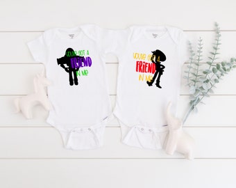 Twin Bodysuits; Toy Story; Disney Inspired Bodysuit; Disney Baby Bodysuit; Newborn; Twins; Coming Home Outfit; Disney Vacation Outfits