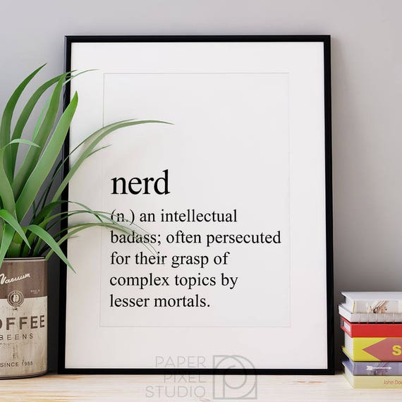 Funny printable nerd definition nerdy decor definition Etsy