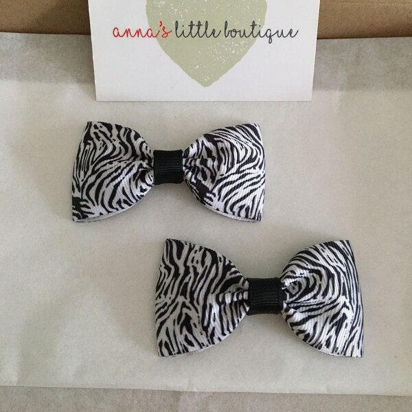 Zebra Hair Bow Etsy