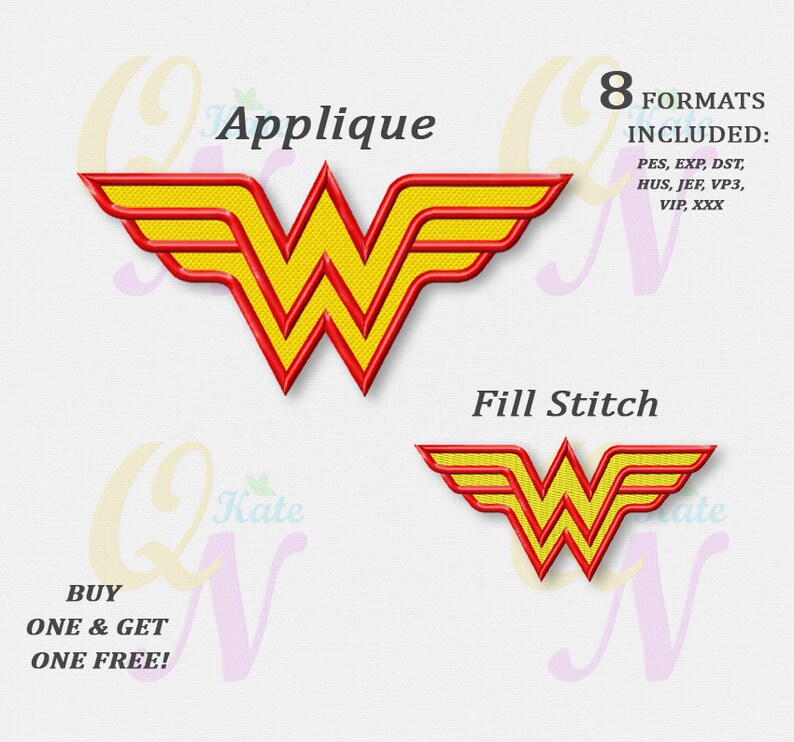 Bogo Free Wonder Woman Logo Applique Embroidery Design Etsy