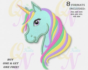BOGO FREE! Rainbow Unicorn applique embroidery design, Rainbow pony Machine Embroidery Design, Horse Embroidery, Unicorn Fairy Tale #088