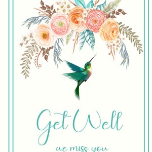 JW Get Well greeting card